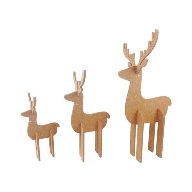 Home Society Deco Felt Deer Otti Set 3