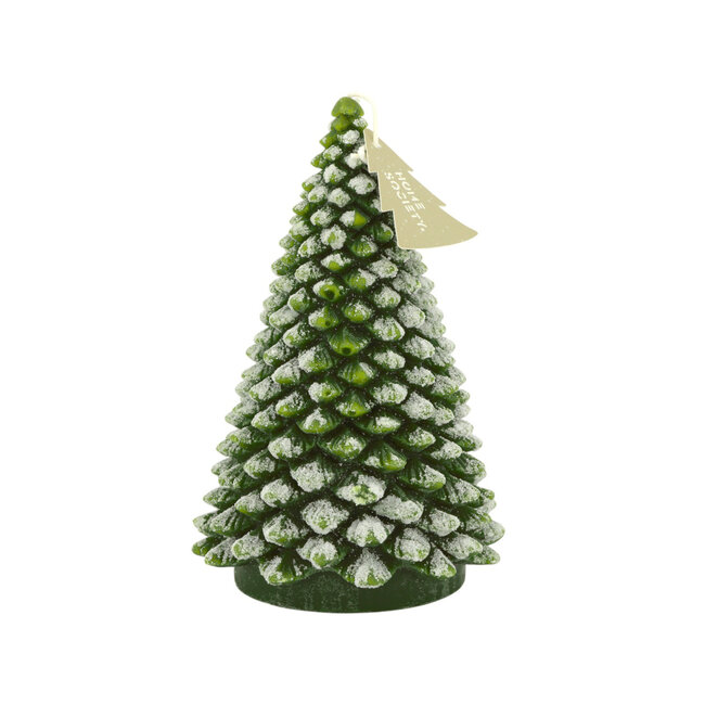 Home Society Deco Candle Tree Snow L Groen