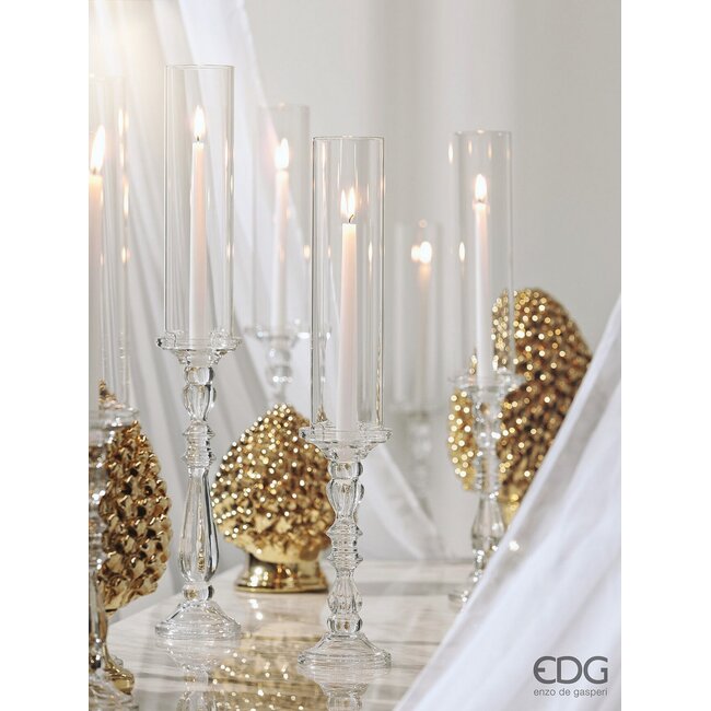 EDG Glazen Kandelaar Scepter - Natural 34 cm