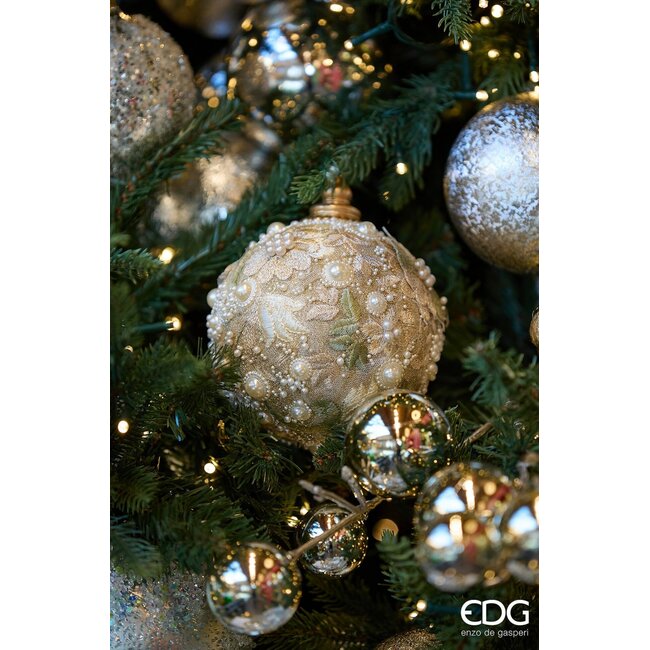 EDG Decoration Ball Lace (Groen/Goud - Ø10 cm)