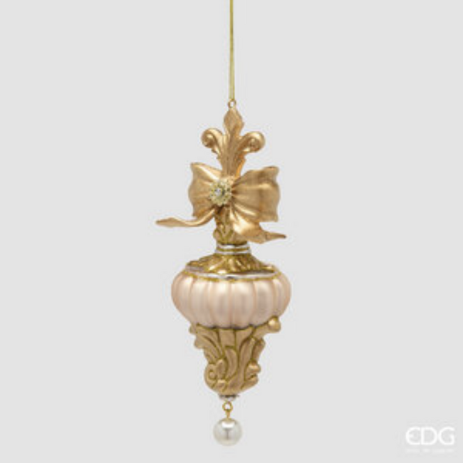 EDG Spinning Top Decoration with Bow (Goud - 20,5 cm)