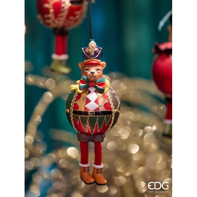 EDG Tijger/Leeuw Ball (per stuk) Rood/Mix - Ø10 cm