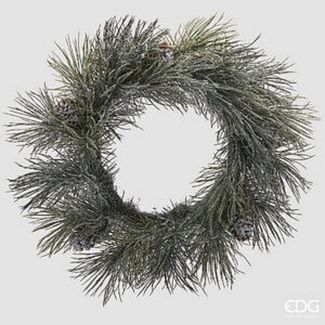 EDG Snowy Pine Wreath met Pine Cones (Wit/Groen - Diameter 60 cm) EDG Snowy Pine Wreath met Pine Cones (Wit/Groen - Diameter 60 cm)