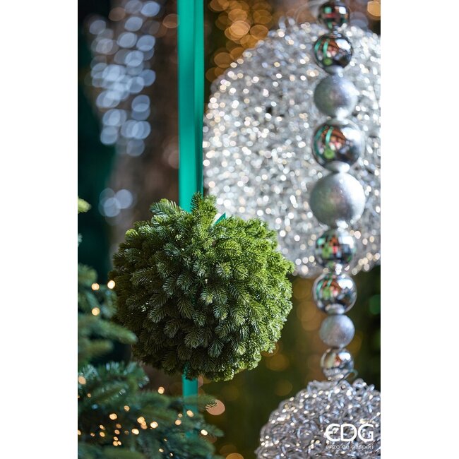 EDG Pine Ball Kersthanger (Groen - Diameter 22 cm)