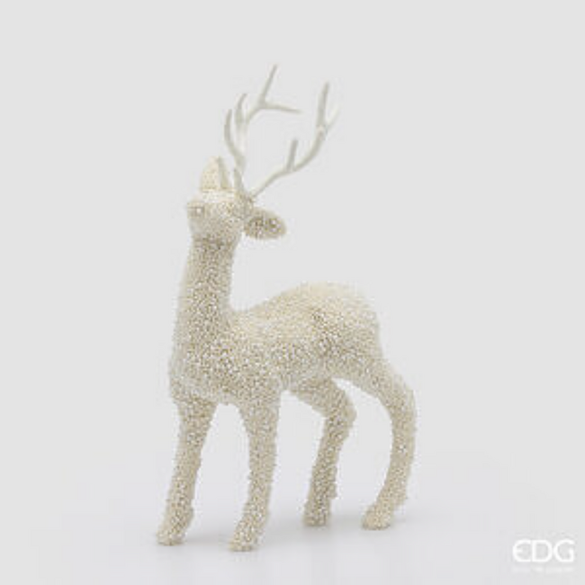 EDG Reindeer Pearl Decoration (Wit - H51 cm)