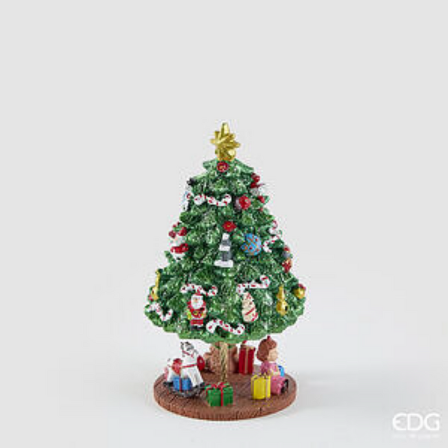 EDG Kerstboom met cadeaus en muziekdoos (Groen - H18 cm)
