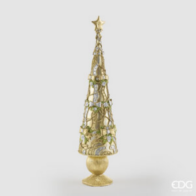 EDG Decoratieve dennenboom glitter Zilver/Goud H47 cm