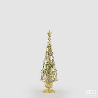 EDG Decoratieve dennenboom glitter Silver Goud H36 cm