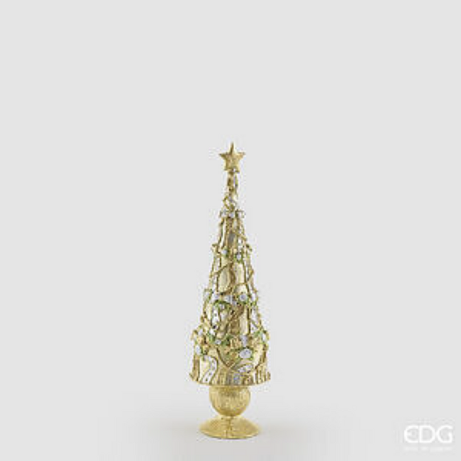 EDG Decoratieve dennenboom glitter Silver Goud H36 cm