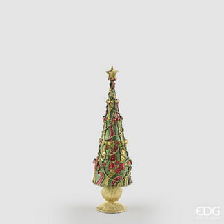 EDG Decoratieve dennenboom glitter Groen rood H36 cm