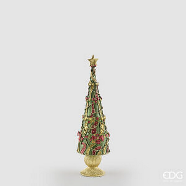 EDG Decoratieve dennenboom glitter Groen rood H36 cm