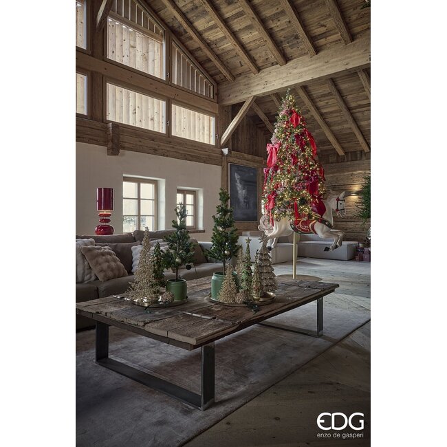 EDG Decoratieve dennenboom glitter Groen rood H36 cm