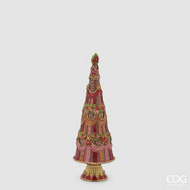 EDG Decoratieve dennenboom Glitter Burgundy H 32cm