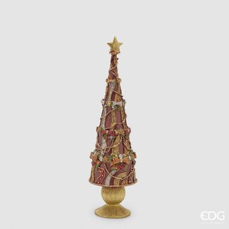 EDG Decoratieve dennenboom glitter Burgundy H37 cm