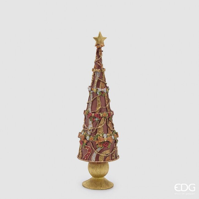 EDG Decoratieve dennenboom glitter Burgundy H37 cm
