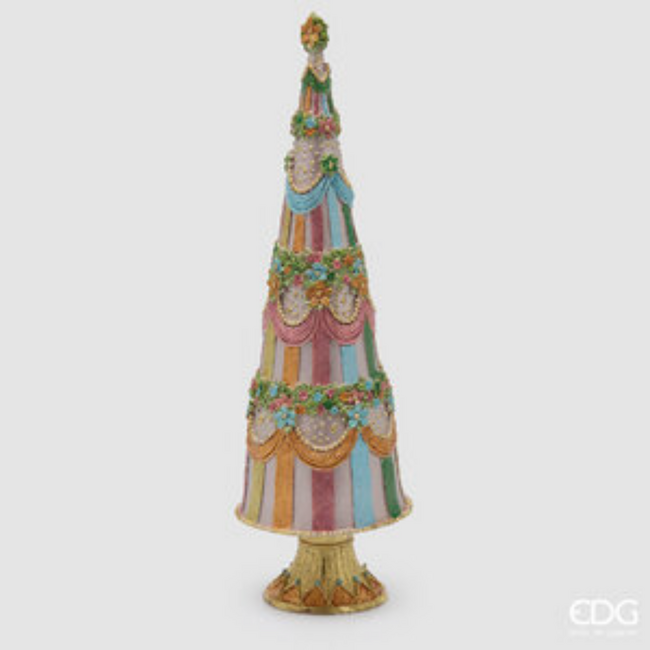 EDG Decoratieve dennenboom glitter mix pink H41 cm