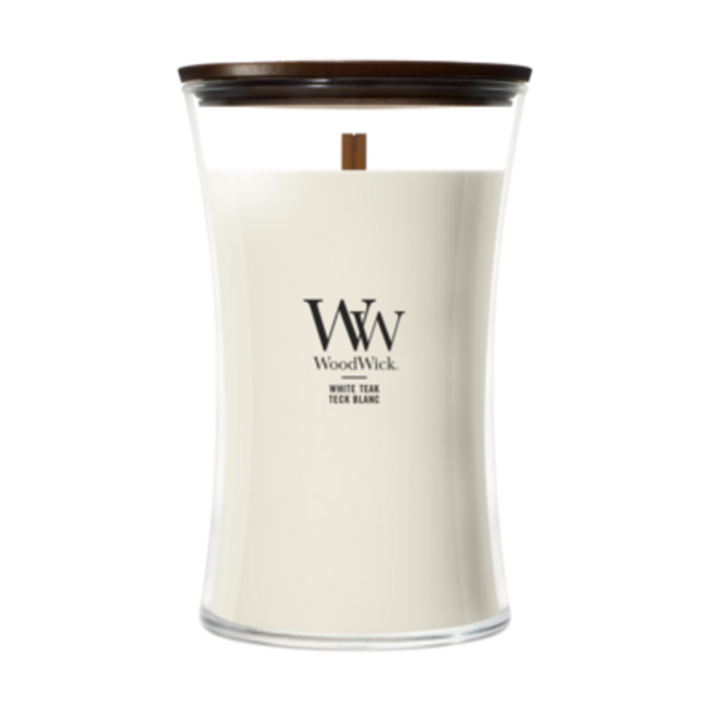 Woodwick White Teak Large Candle WoodWick© 130h.