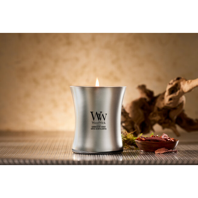 Woodwick Candescent Coast - Silver Metal Collection WoodWick© 60h.