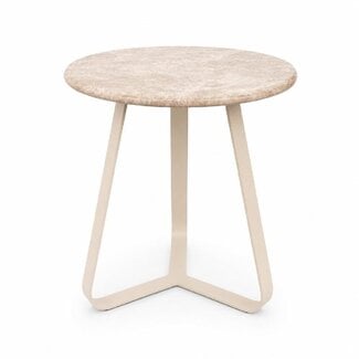 PTMD Kae Marmeren Bijzettafel Beige 56 cm PTMD Kae Marmeren Bijzettafel Beige 56 cm