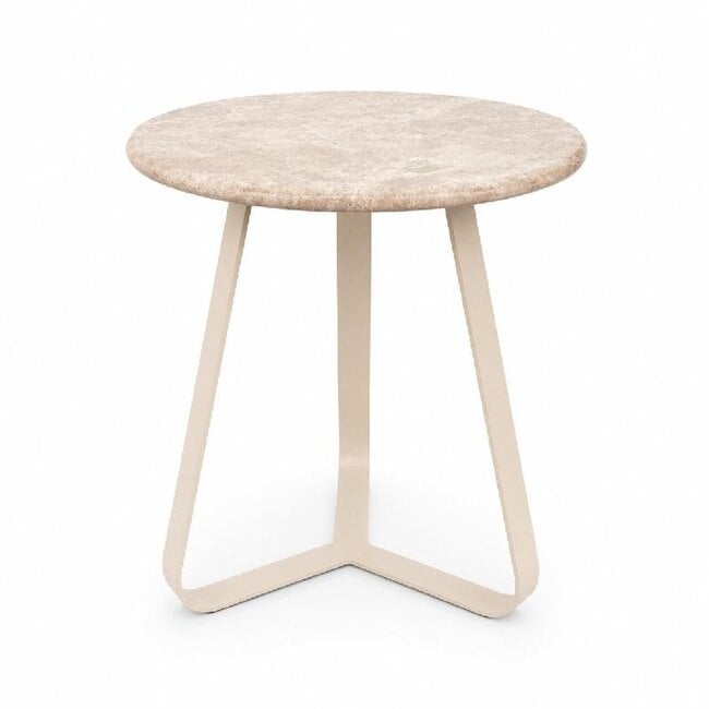 PTMD Kae Marmeren Bijzettafel Beige 56 cm