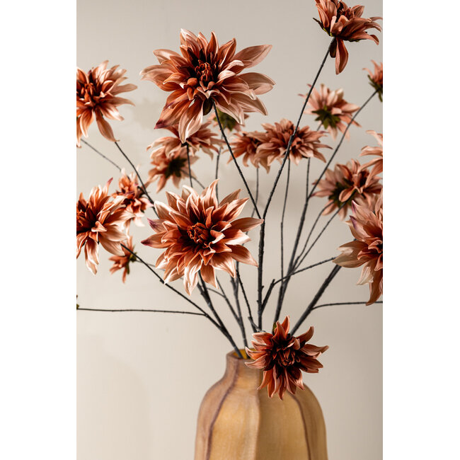 PTMD Dahlia Flower Peach 5 flower dahlia spray