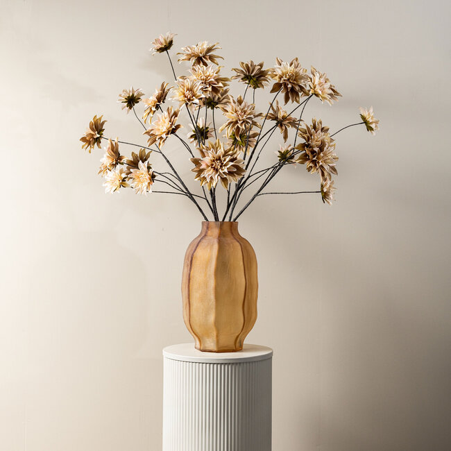 PTMD Dahlia Flower Beige 5 flower dahlia spray