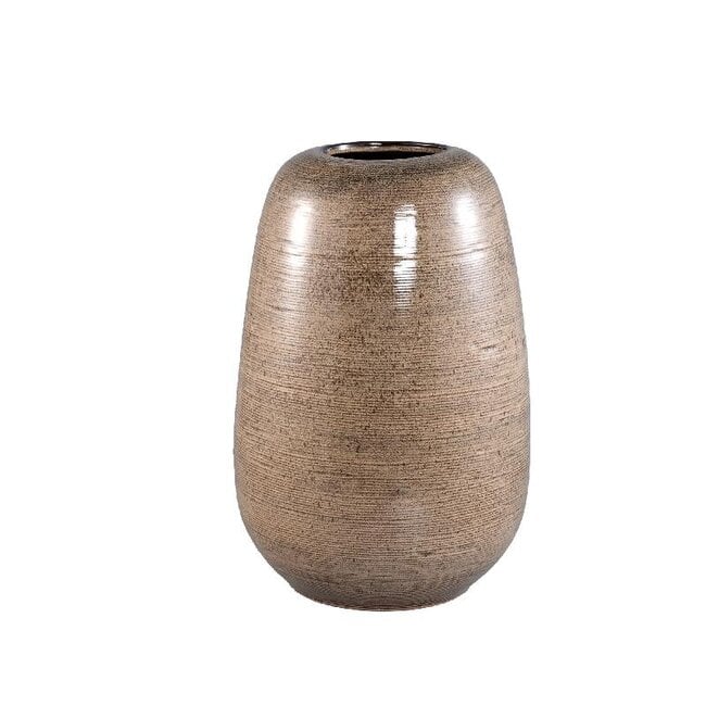 PTMD Mavric Keramiek Vaas Bruin Fine Line 50 cm