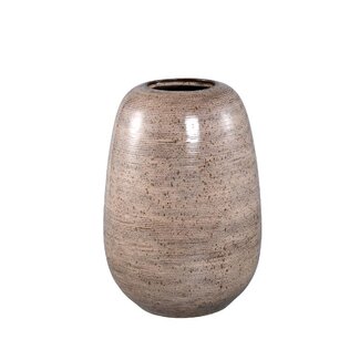 PTMD Mavric Keramiek Vaas Lichtbruin Fine Line 36 cm