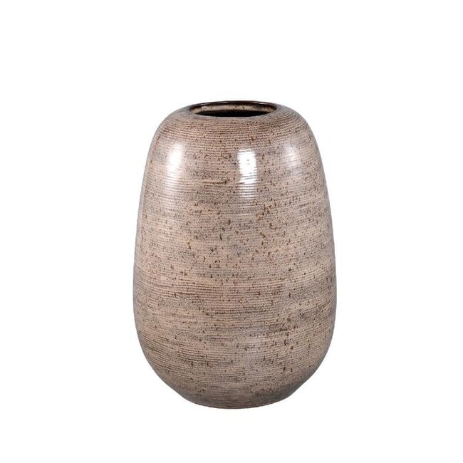 PTMD Mavric Keramiek Vaas Lichtbruin Fine Line 36 cm