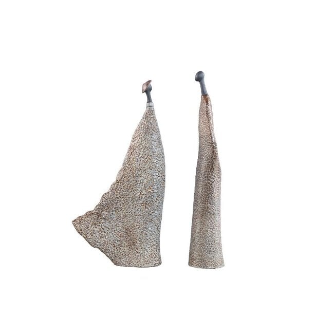 PTMD Yung Keramiek Beeldenpaar Beige Set van 2 (41 cm)