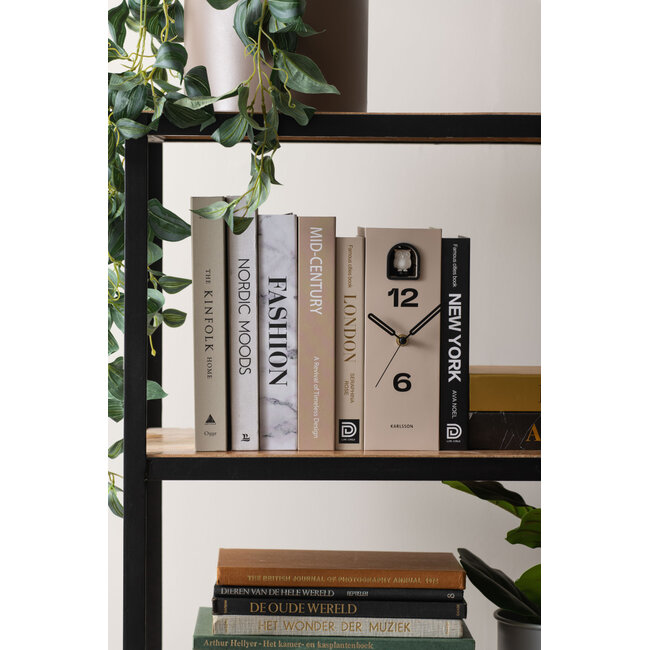 Present Time Table Clock Book Owl Warm Grey
