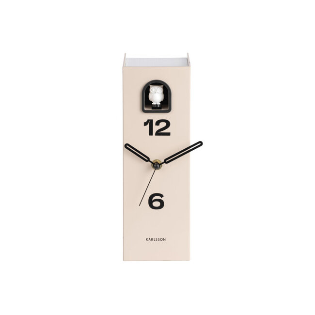 Present Time Table Clock Book Owl Warm Grey