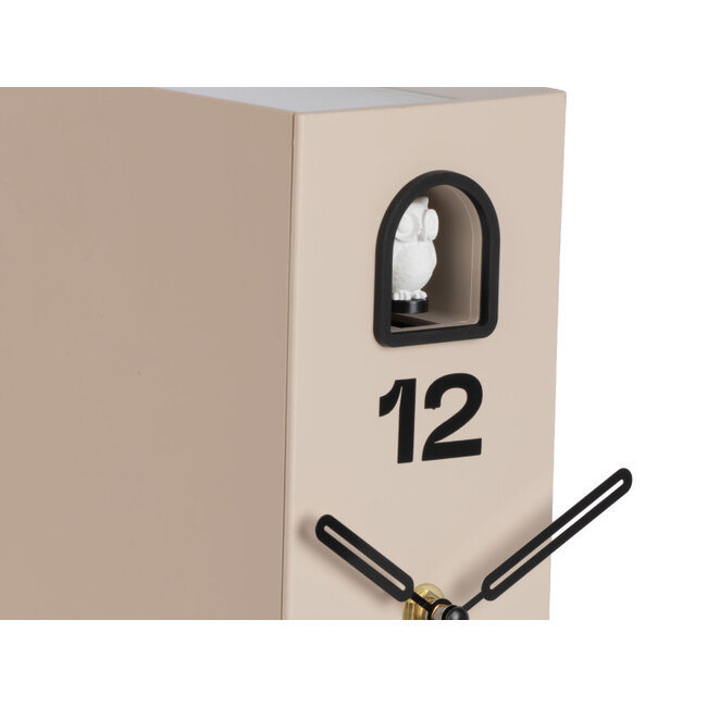 Present Time Table Clock Book Owl Warm Grey