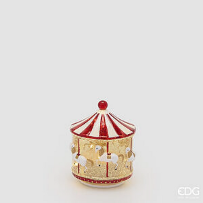 EDG Twist LED Carousel Decoration (Wit/Rood - H17 cm)