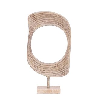 PTMD Monah Beige casted alu statue on travertine base L PTMD Monah Beige casted alu statue on travertine base L