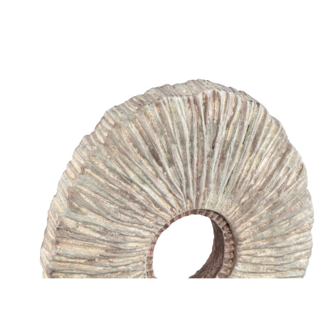 PTMD Kovi Beige cement ornament with ribbing oval