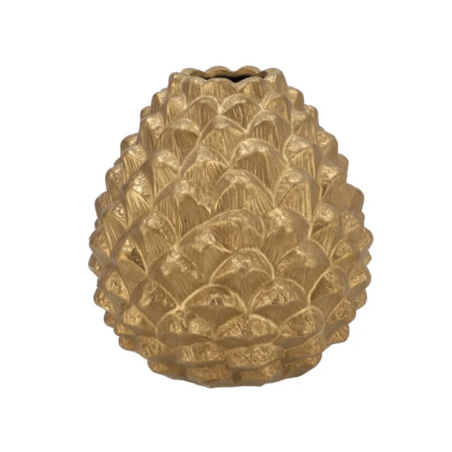 Daan Kromhout Mika Majestic Gold Pinecone vase edge 34x37 cm