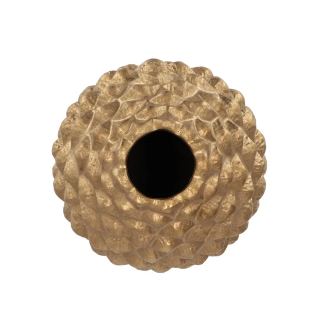 Daan Kromhout Mika Majestic Gold Pinecone vase edge 34x37 cm