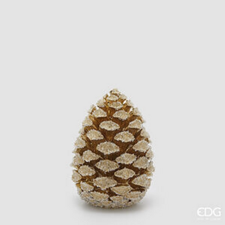 EDG Pine Cone Decor (Wit/Goud - H29 cm)