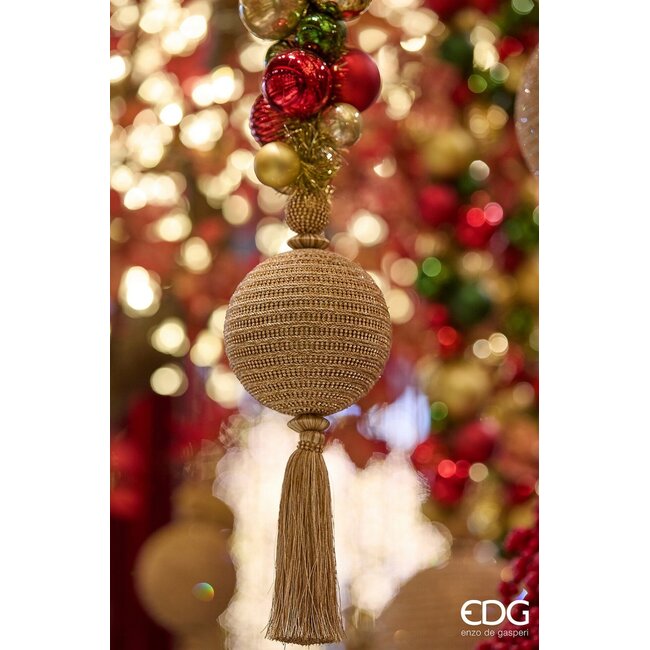 EDG Ball Fabric Diamonds met Tassel (Goud - 46 cm)