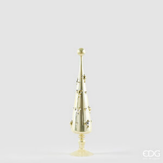 EDG Kegelvormige glazen kerstboom met bubbels (Goud - H52 cm)