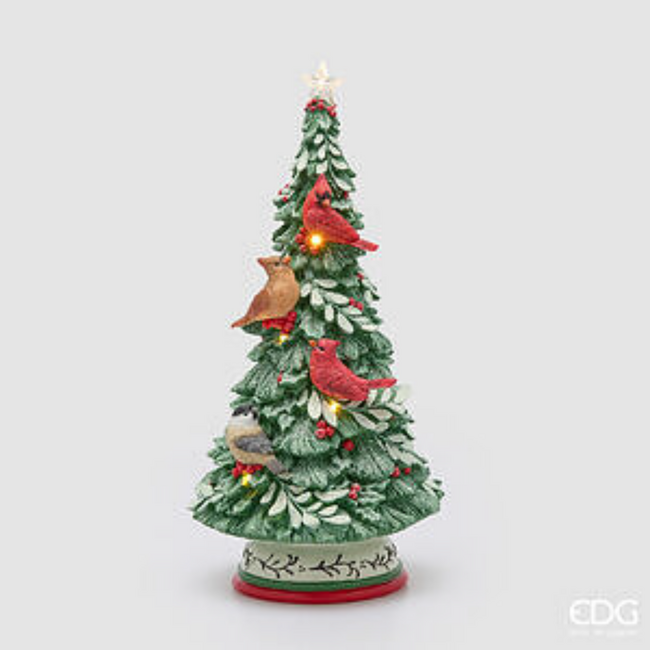 EDG Decoratieve dennenboom met LED (Pino Uccelli)  H40 cm