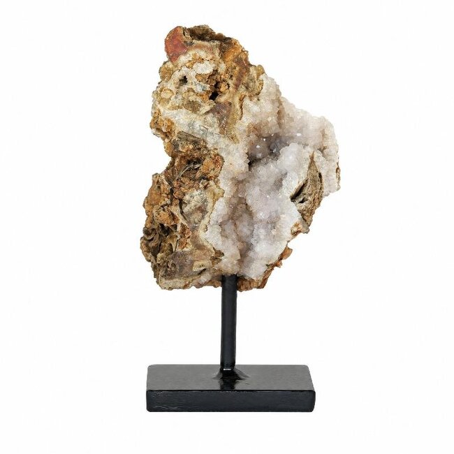 PTMD Alexee Natural druzy crystal ornament on stand S