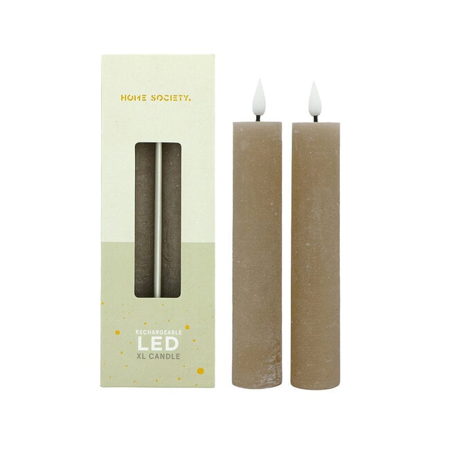 Home Society Beige LED Dinner Candles XL Core Recharge Set 2