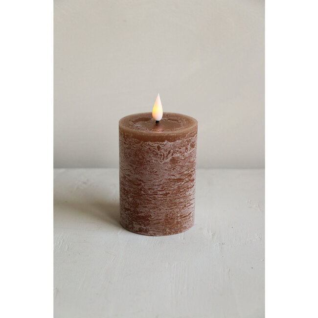 Home Society Brown LED Pillar Candle Core Recharge LED