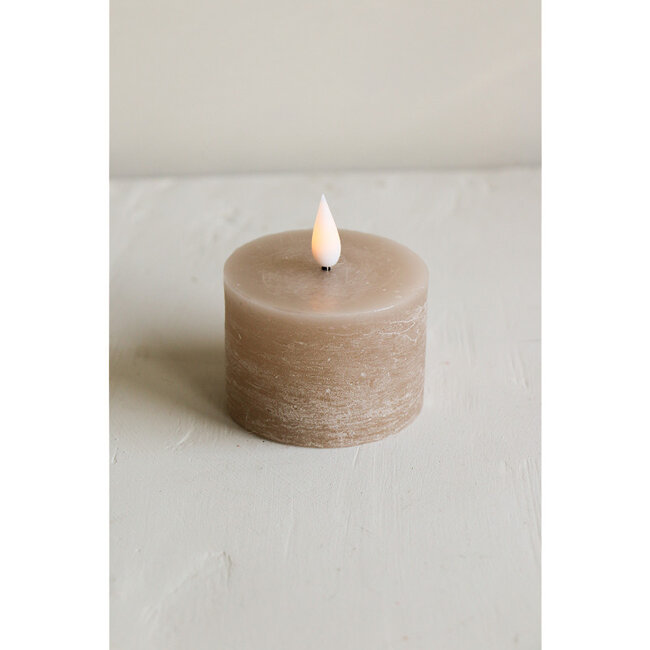 Home Society Beige LED Mini Pillar Candles Core Recharge Set 2 LED