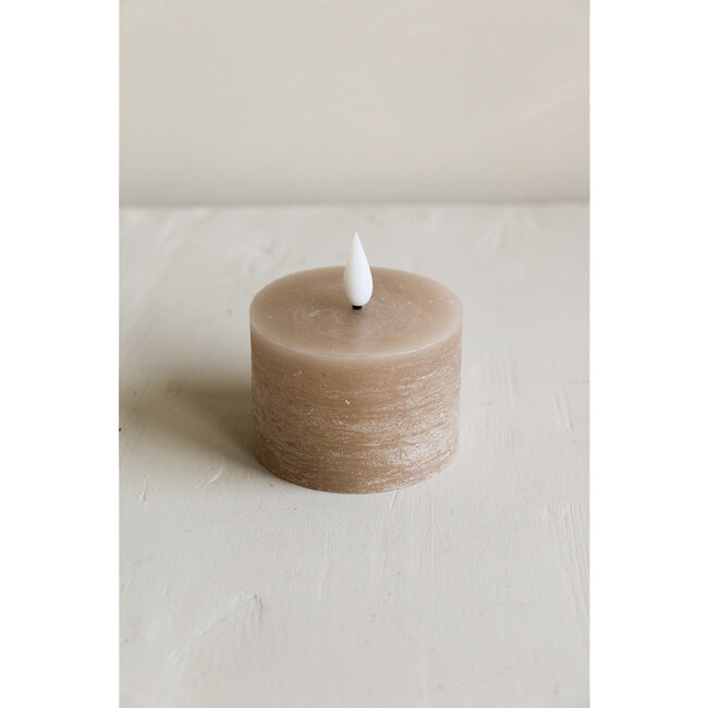 Home Society Beige LED Mini Pillar Candles Core Recharge Set 2 LED
