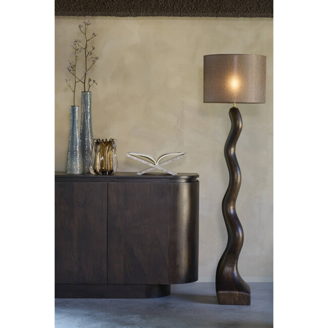 Light & Living Kap cilinder 40-40-30 cm BRANFO linnen donker bruin