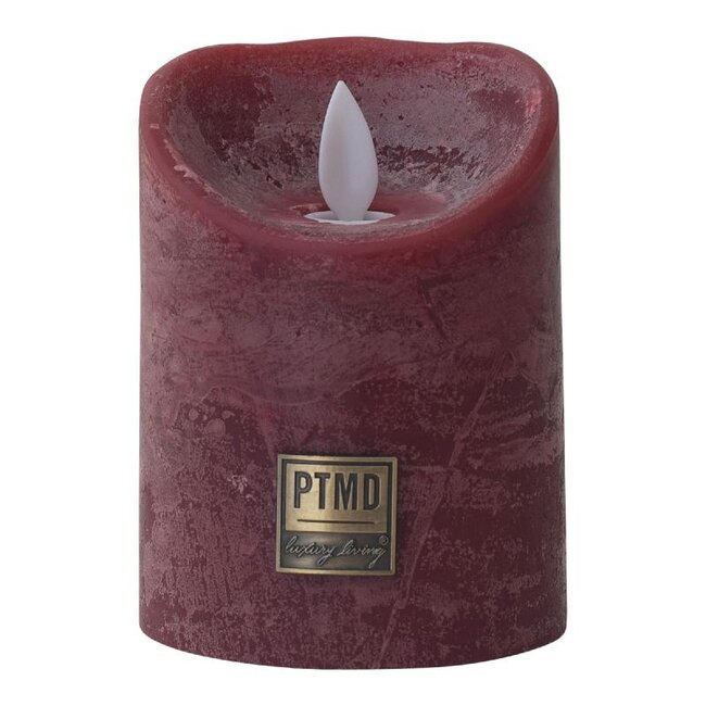 PTMD LED Light Candle rustic bordeaux moveable flame S
