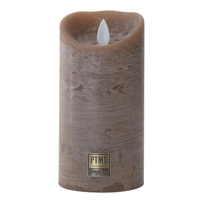 PTMD LED Light Candle rustic brown moveable flame M